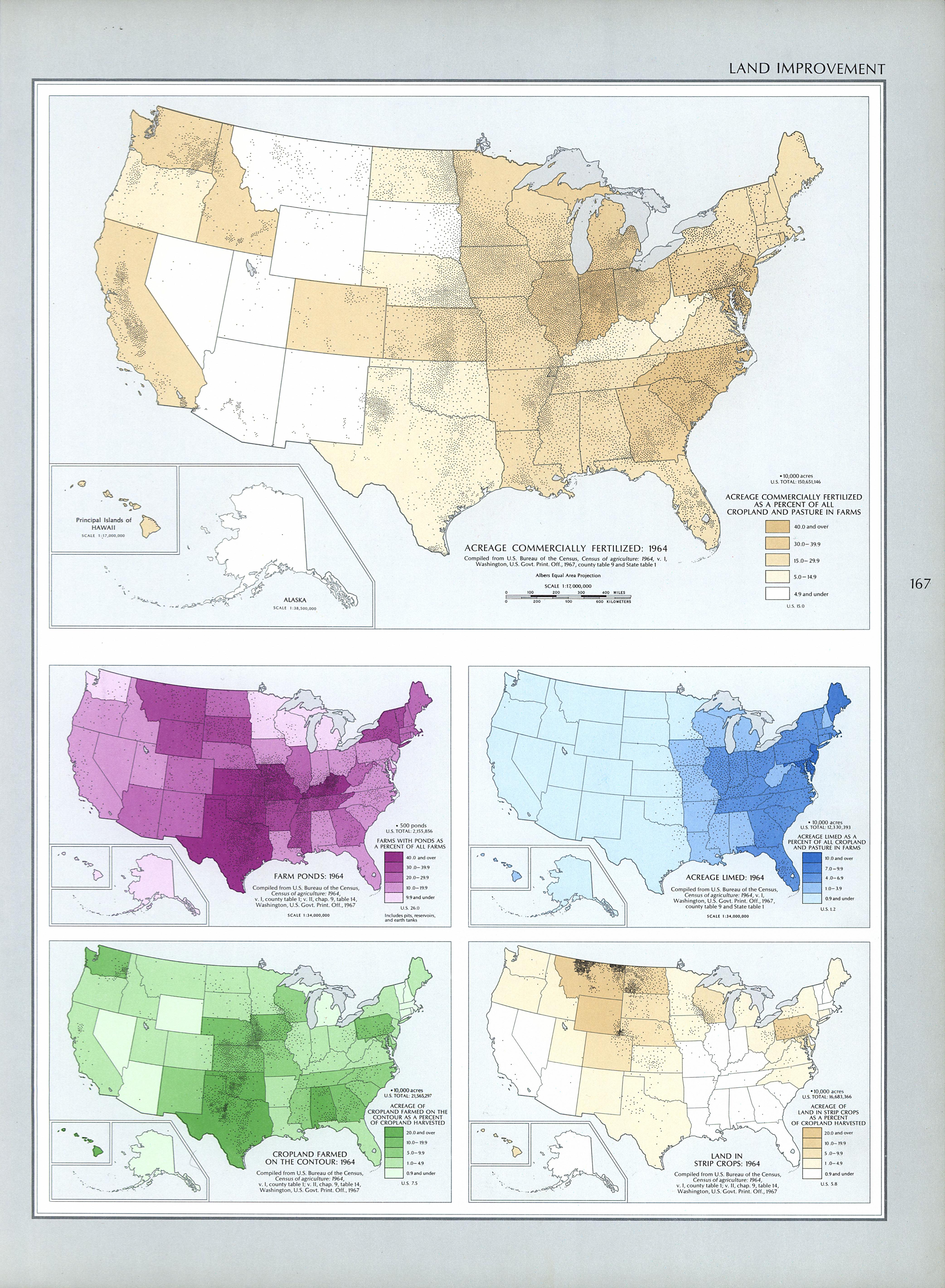 Mapa de las Mejoras de las Propiedades Agrícolas en Estados Unidos