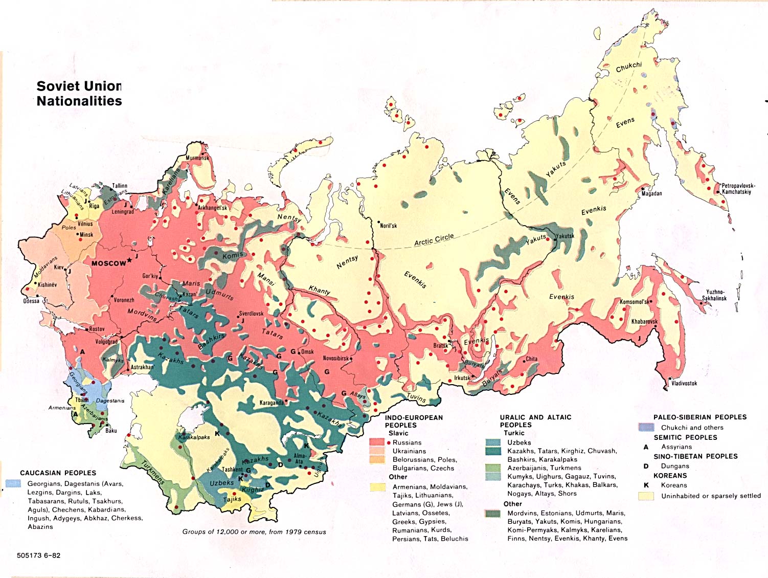 Mapa de las Nacionalidades en la ex Unión Soviética