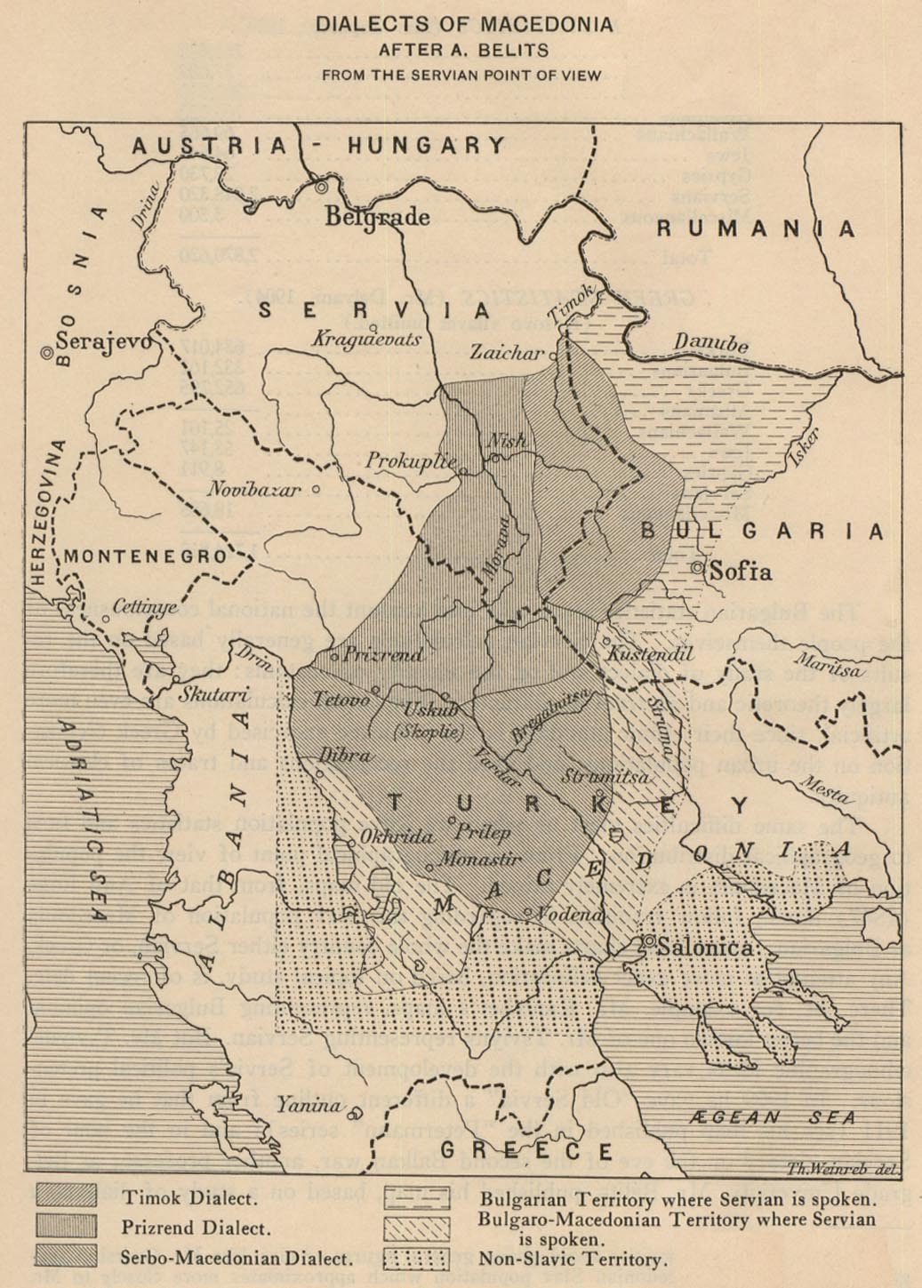 Mapa de los Dialectos de Macedonia 1914