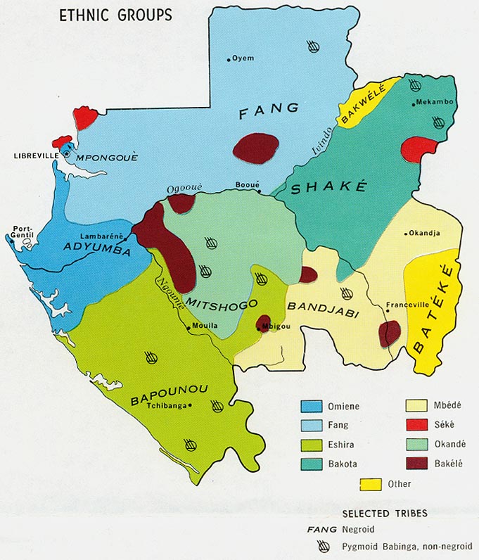 Mapa de los Grupos Étnicos de Gabón