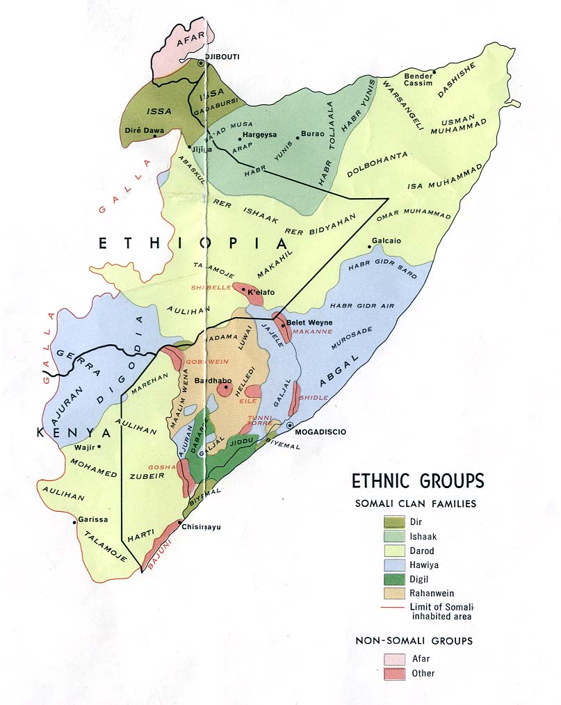 Mapa de los Grupos Étnicos de Somalia