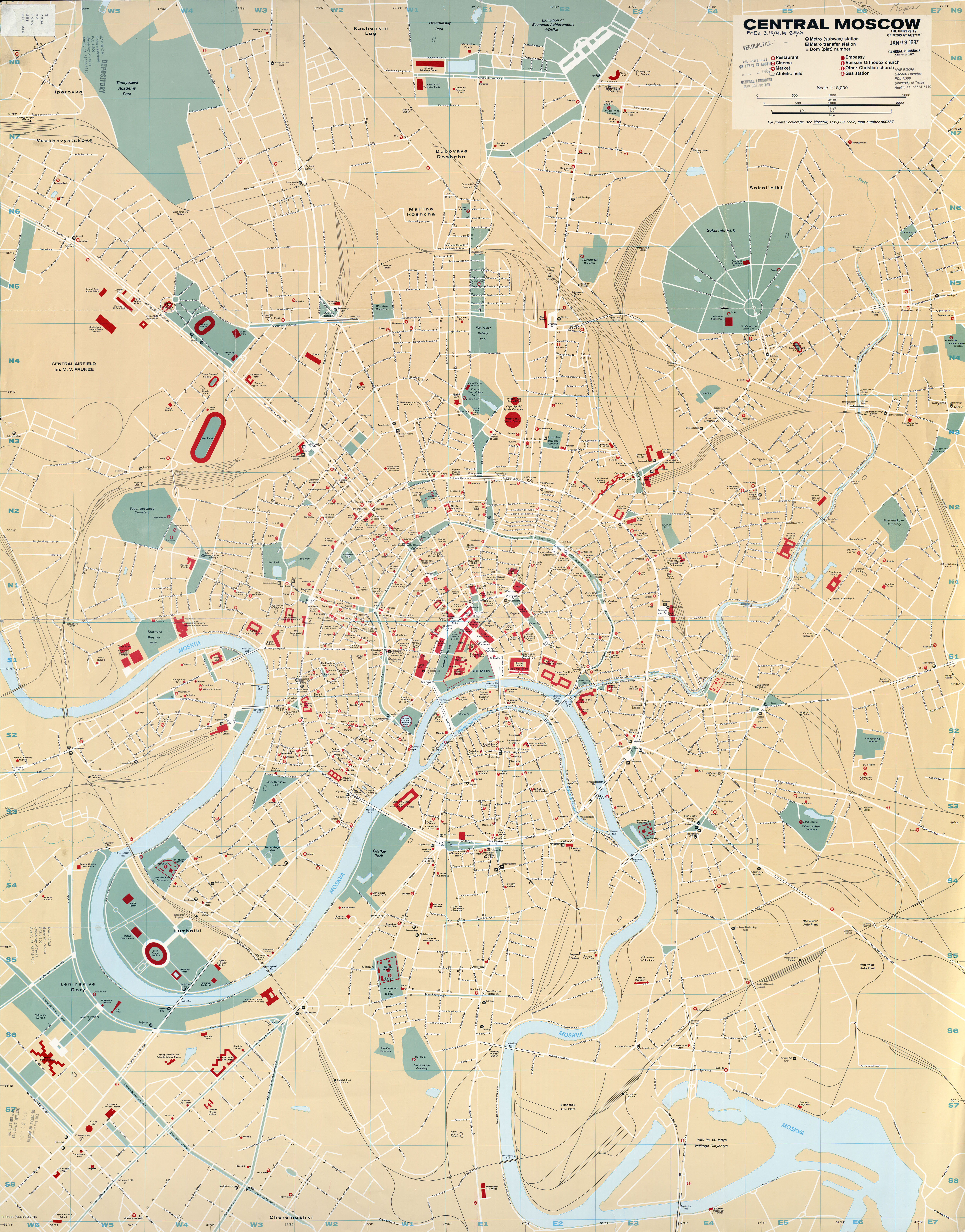 Mapa del Centro de Moscú
