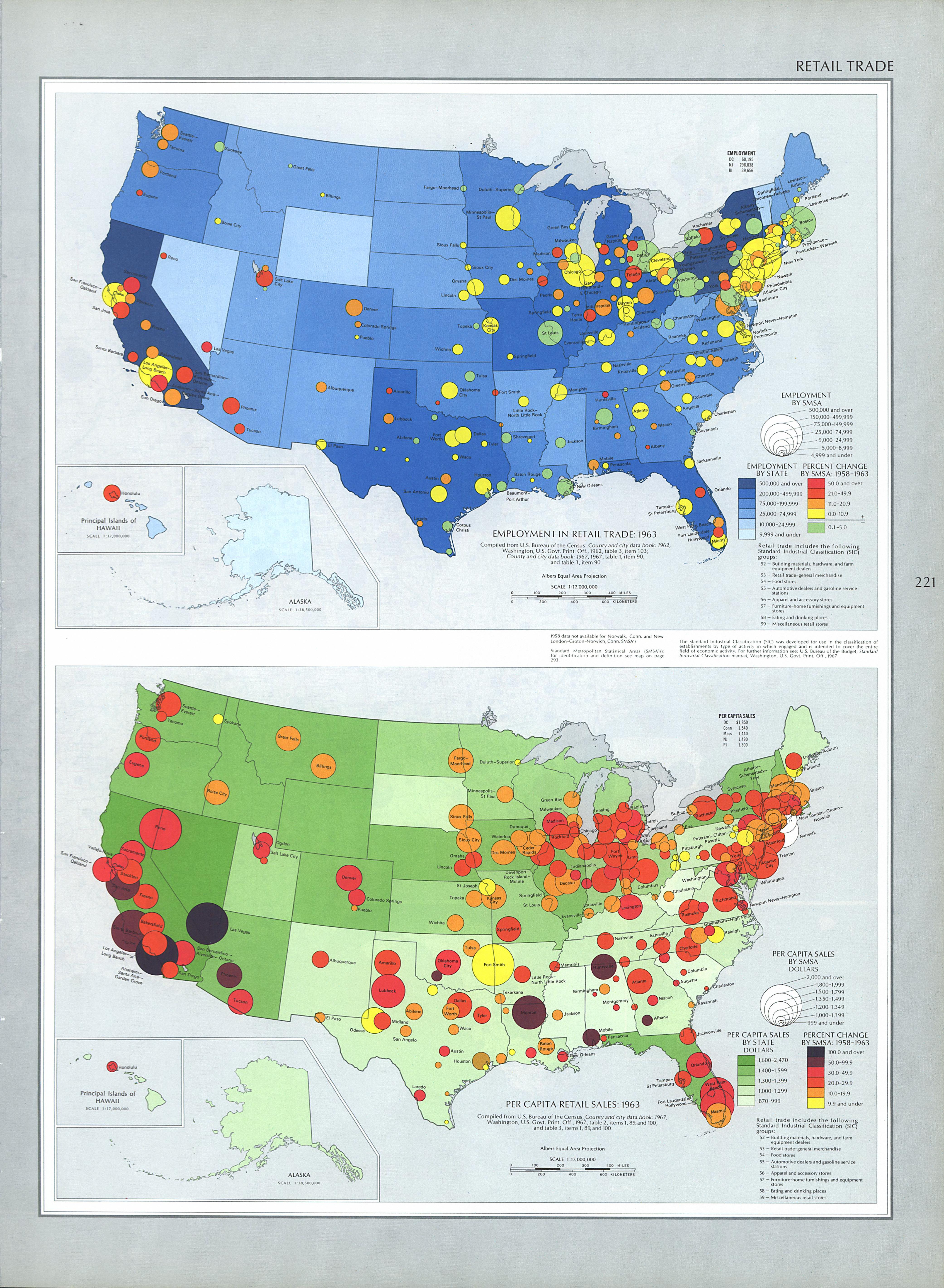 Mapa del Comercio al por Menor en Estados Unidos
