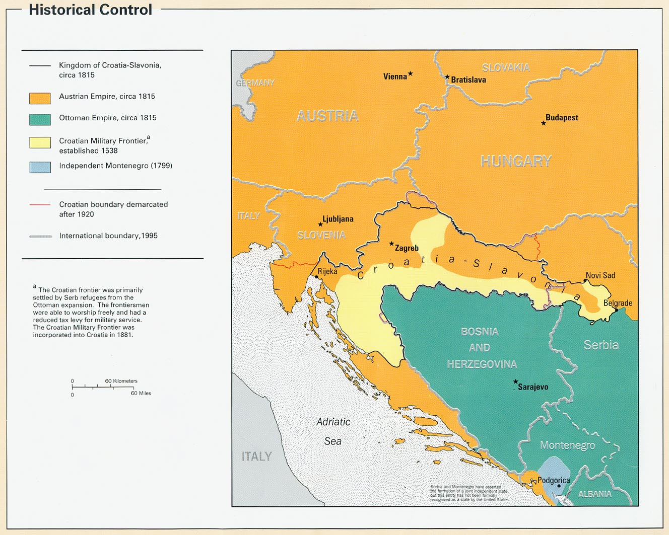 Mapa del Control Histórico de Croacia