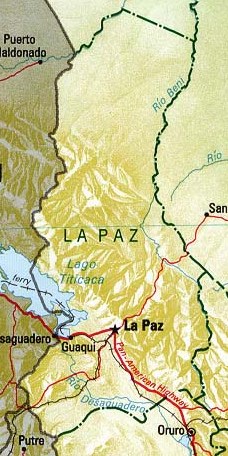 Mapa del Departamento de La Paz, Bolivia
