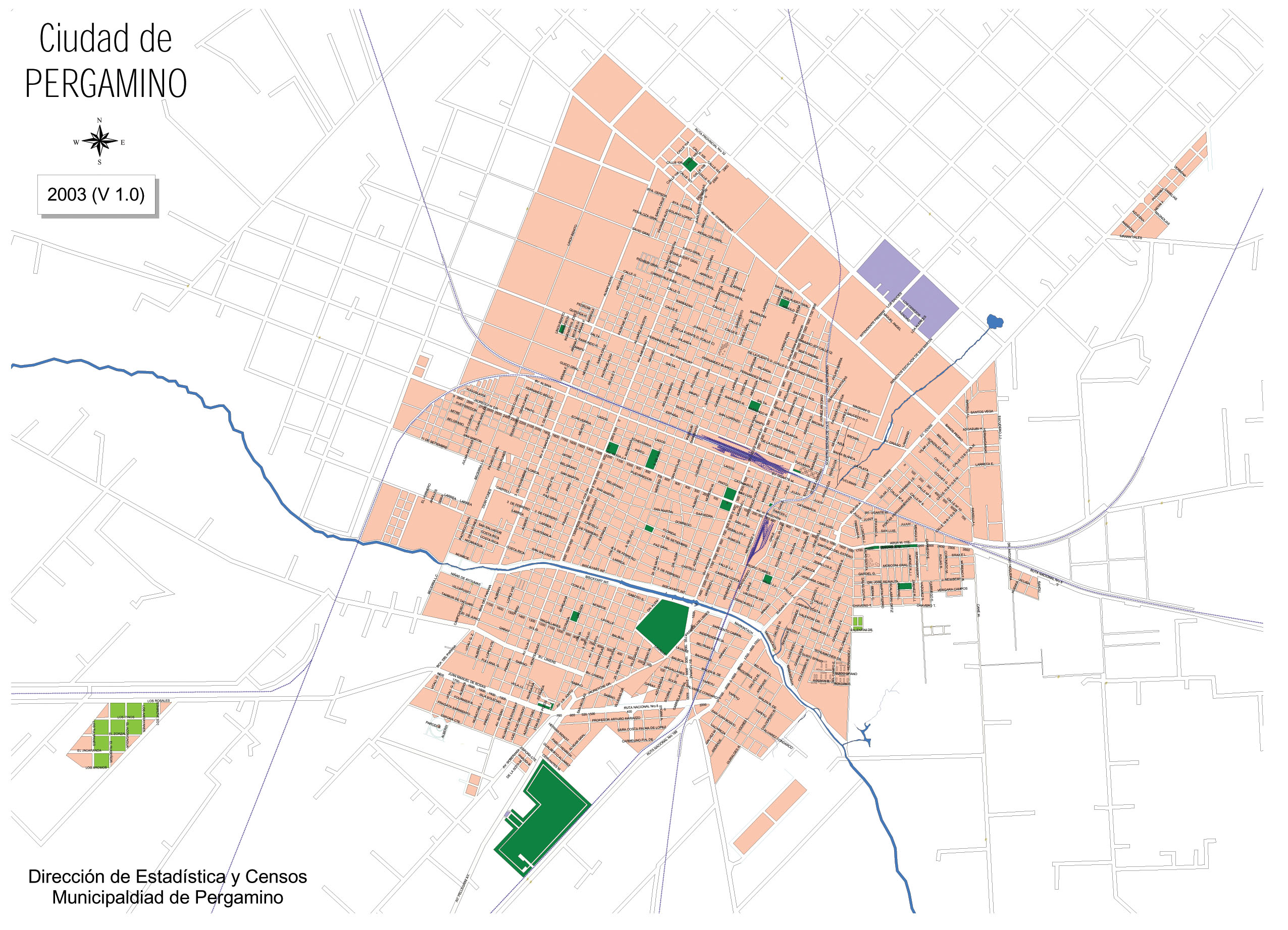 Mapa del Municipio de Pergamino, Argentina