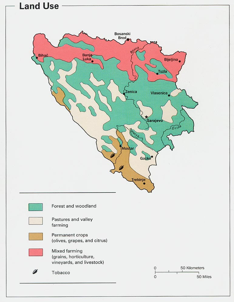 Mapa del Uso de la Tierra de Bosnia y Herzegovina