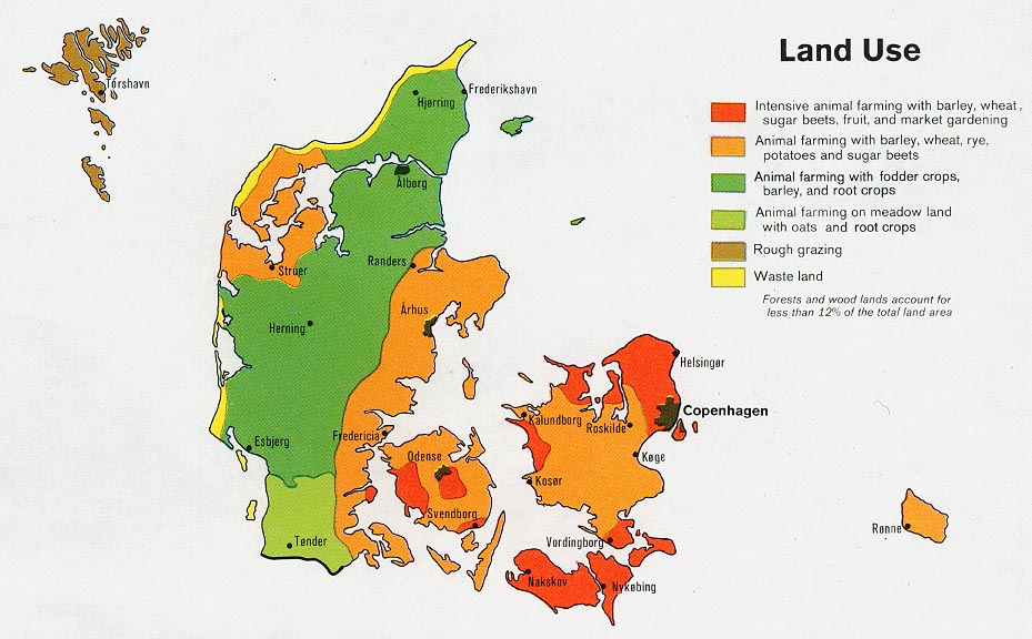 Mapa del Uso de la Tierra de Dinamarca
