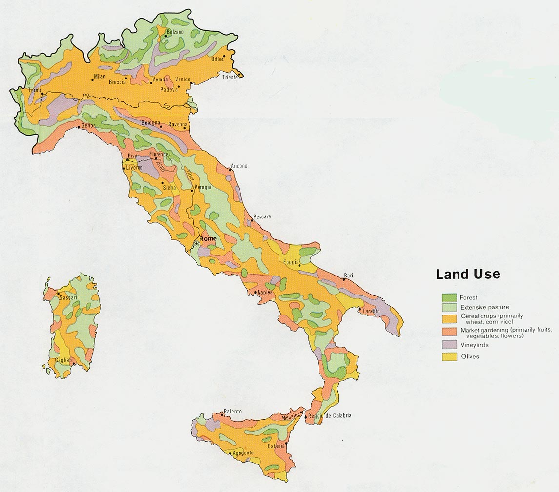 Mapa del Uso de la Tierra de Italia