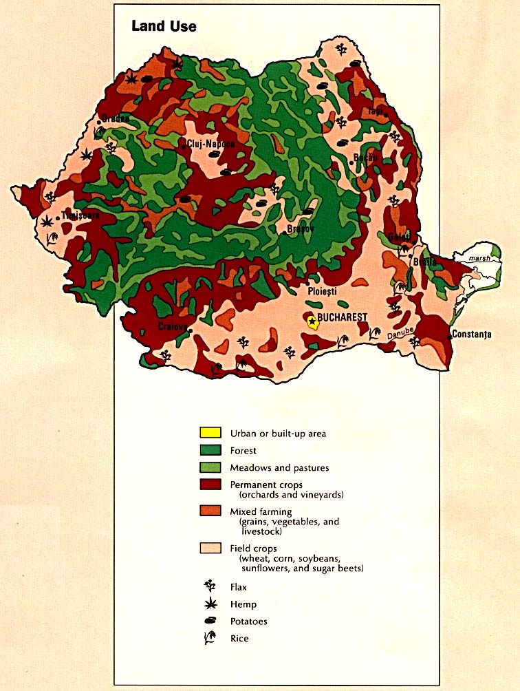 Mapa del Uso de la Tierra de Rumania