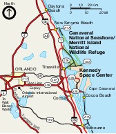 Mapa del Área Marina Costera Protegida de Canaveral and Merritt Island, Florida, Estados Unidos