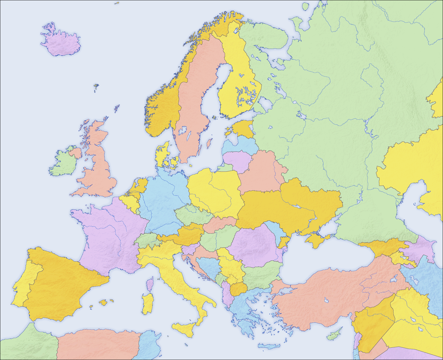 Mapa político mudo de Europa