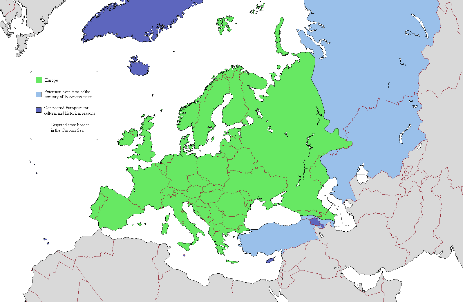 Mapa politico mudo de Europa 2007