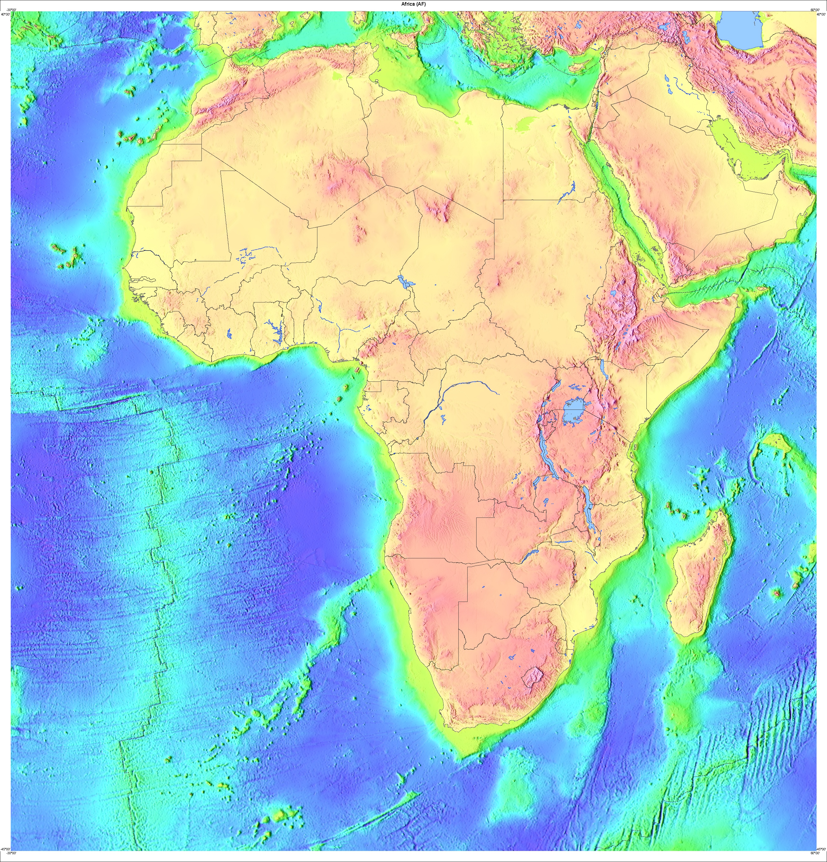 Mapa topológico de África