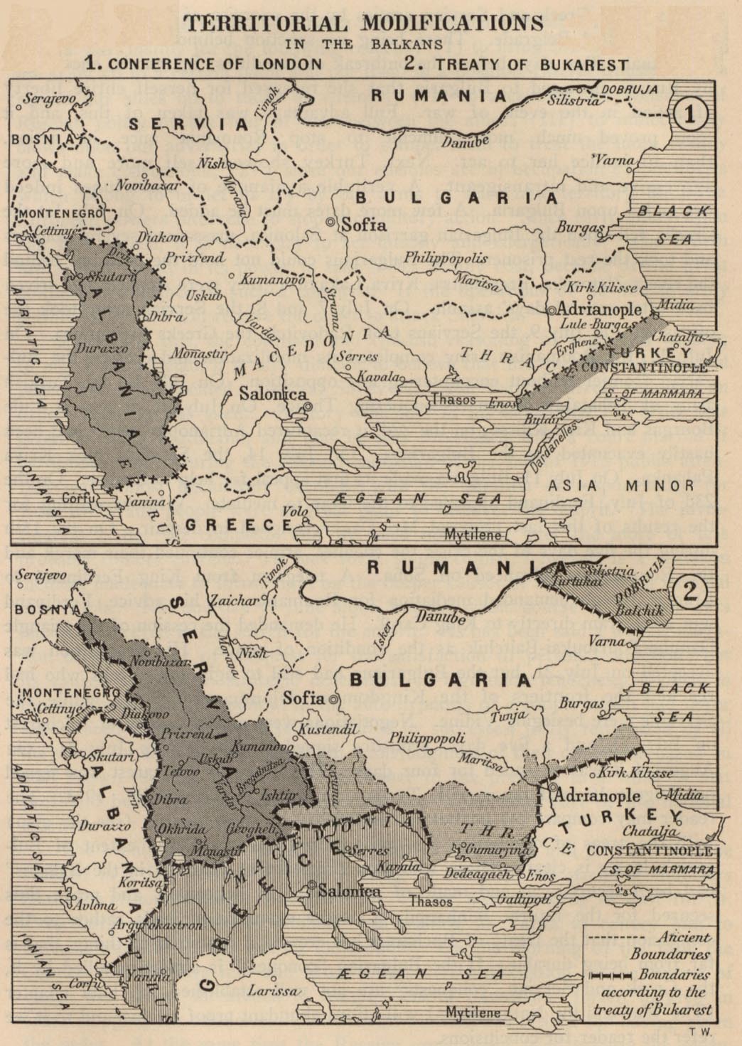 Modificaciones Territoriales en los Balcanes 1913