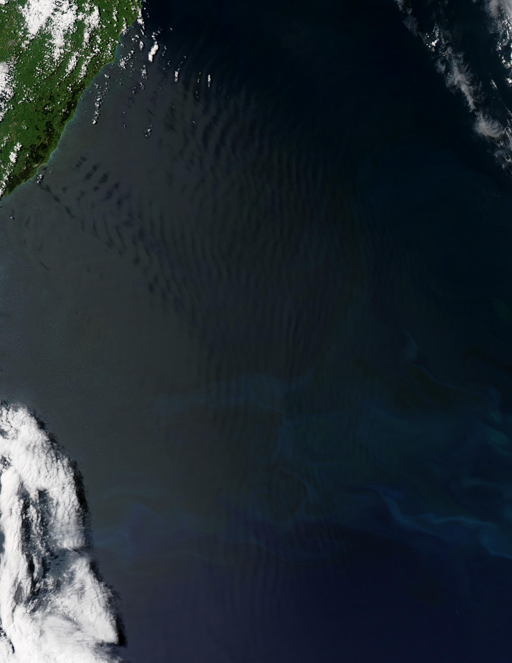 Ondas de gravedad atmosféricas cerca Nueva Zelanda