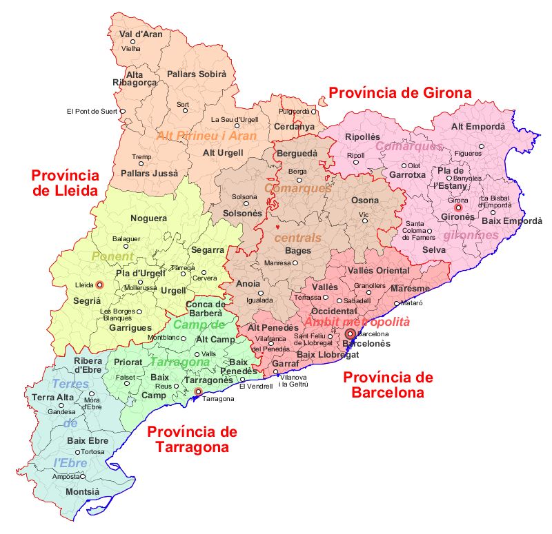 Organización administrativa de Cataluña 2007