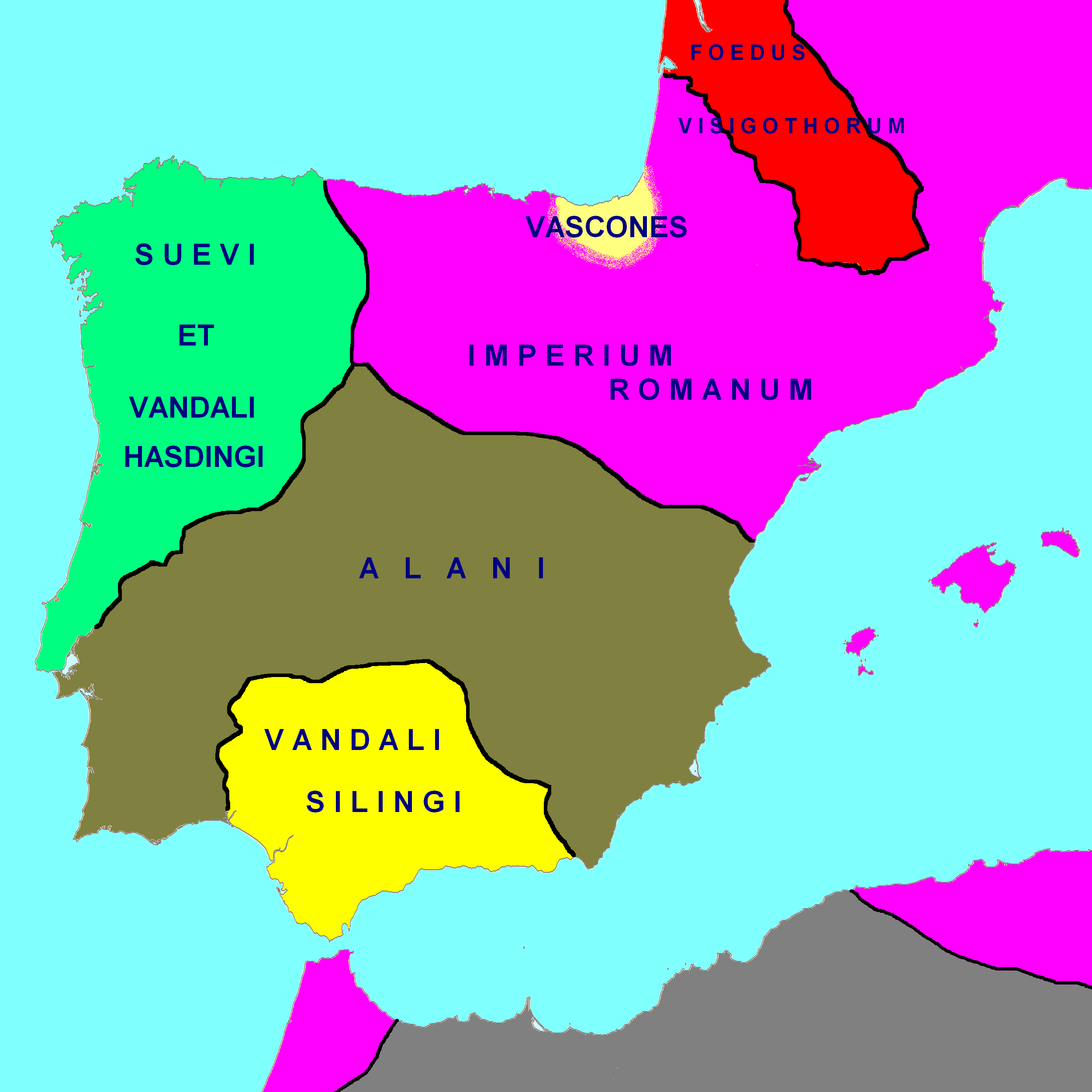 Península Ibérica en 418