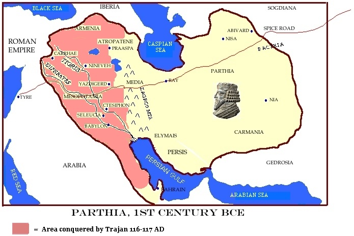 Pérdidas del Imperio Parto a Roma 116-117 aC