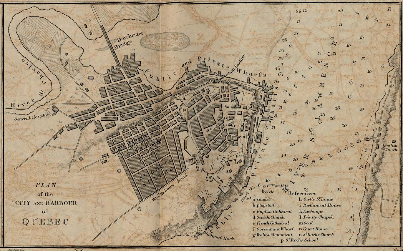 Plano del Puerto y de la Ciudad de Quebec, Canadá 1882