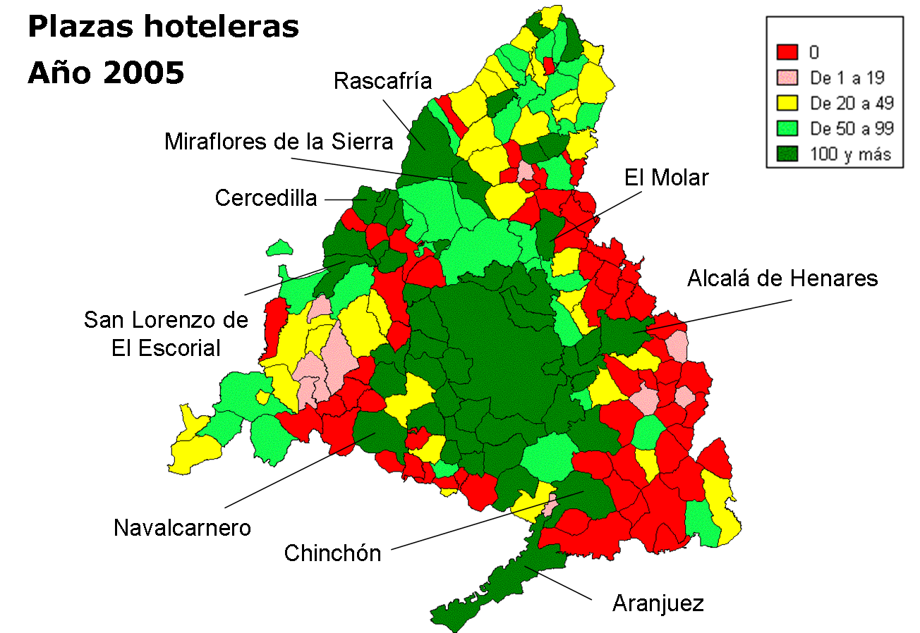 Plazas hoteleras Comunidad de Madrid 2005