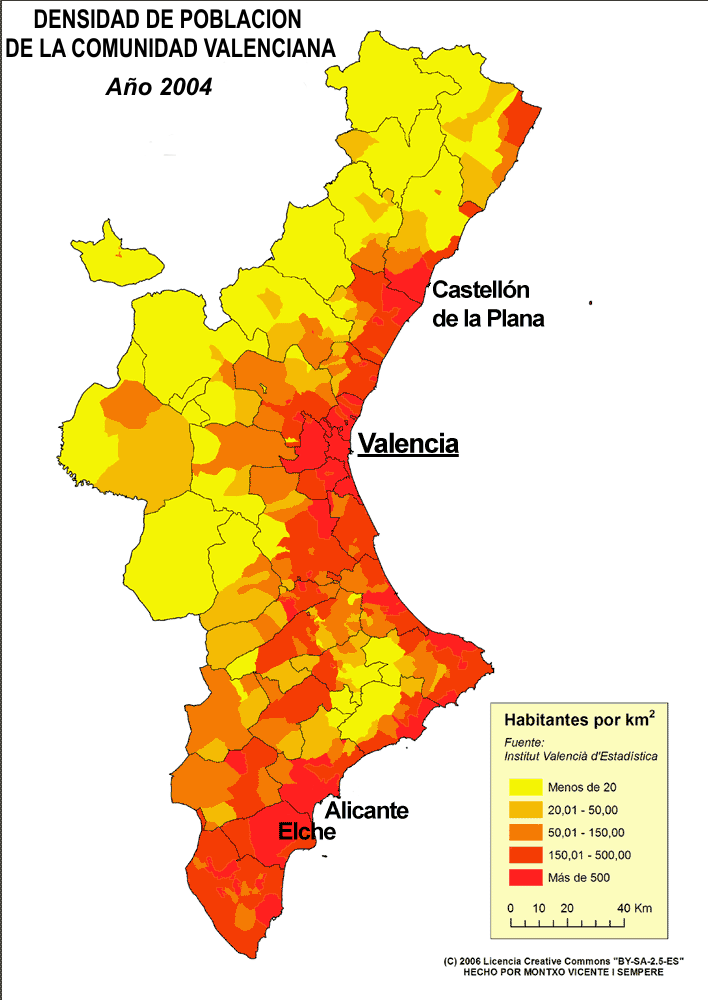 Población de la Comunidad Valenciana 2009