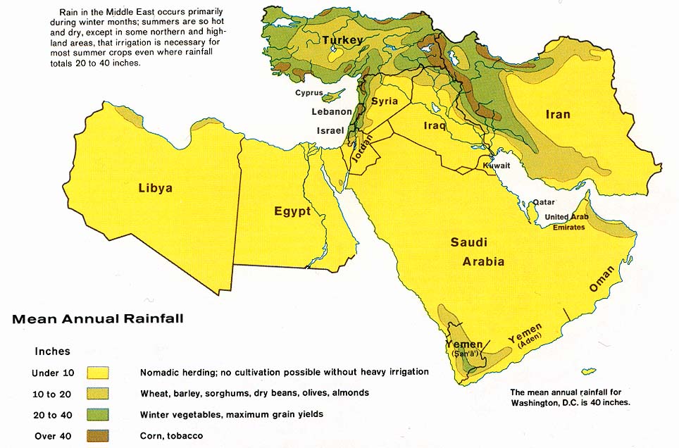 Precipitaciones Anuales en el Oriente Medio