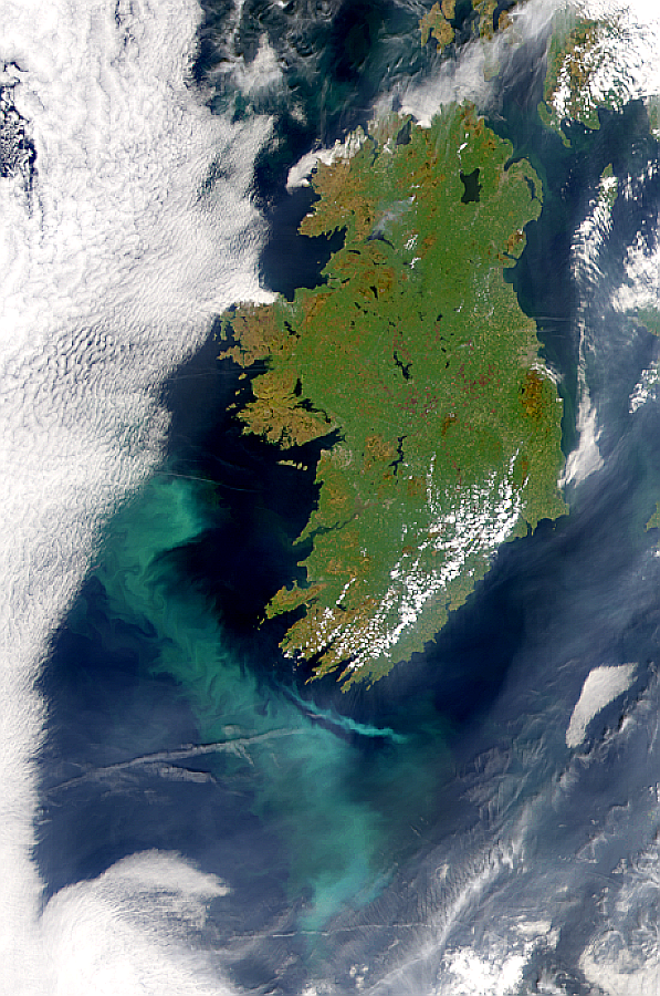 Proliferación de Coccolithus pelagicus al suroeste de Irlanda