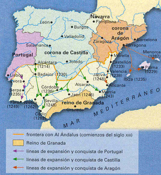 Reconquista o Conquista cristiana a comienzos del siglo XIII