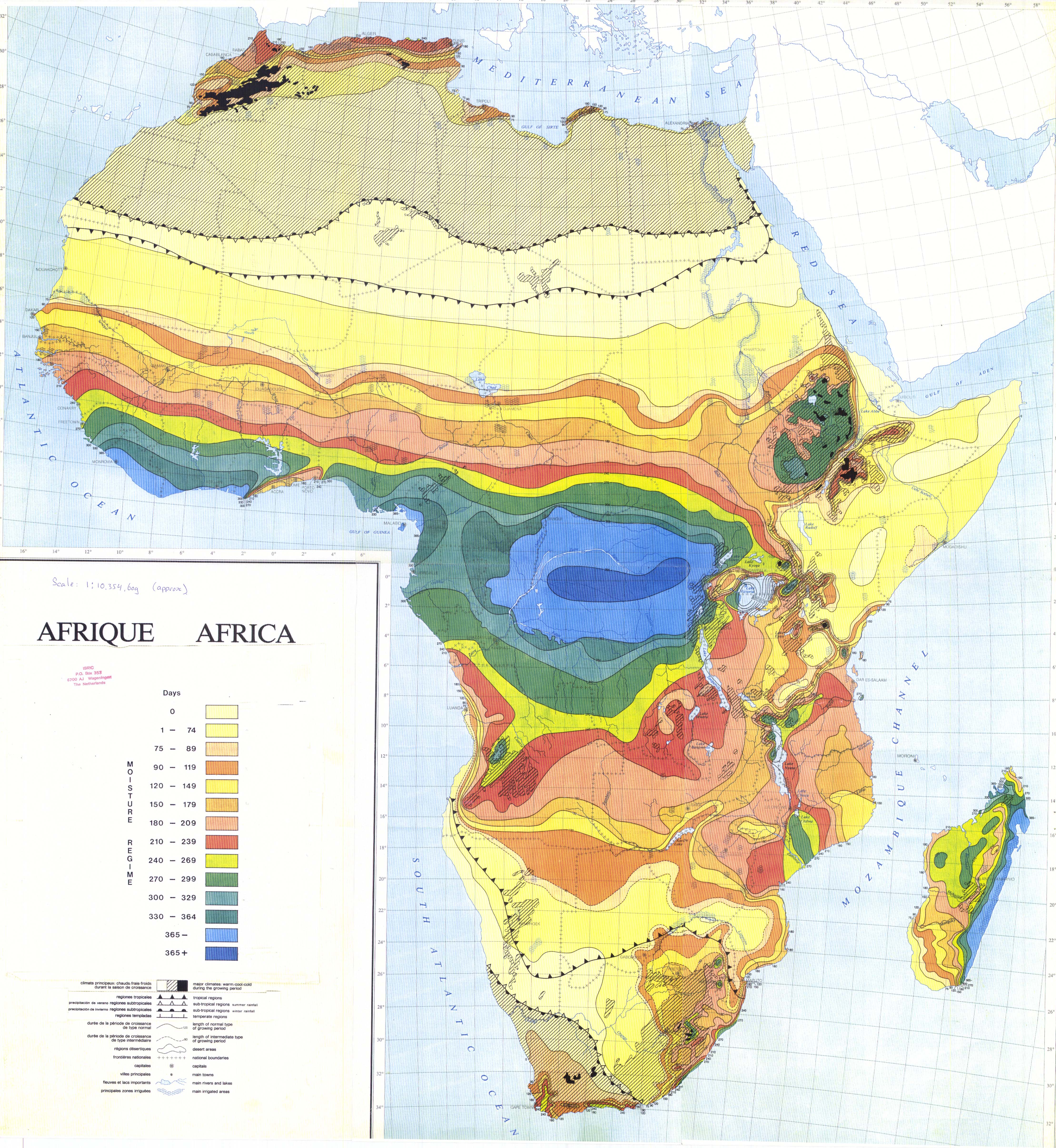 Régimenes de humedad de África