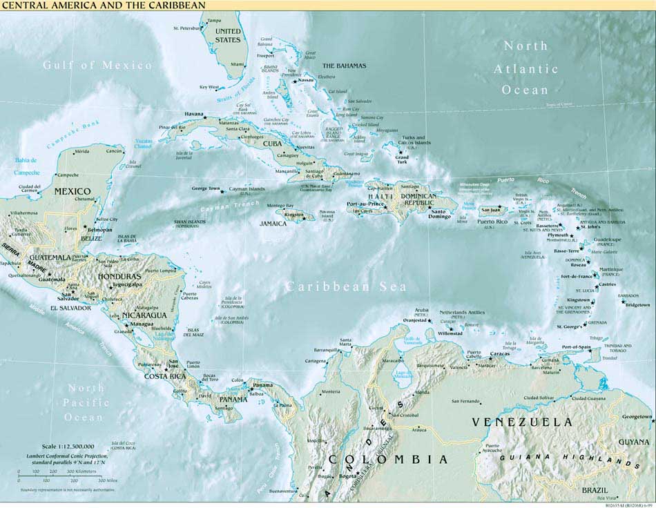 Relieve de América Central y del Caribe 1999