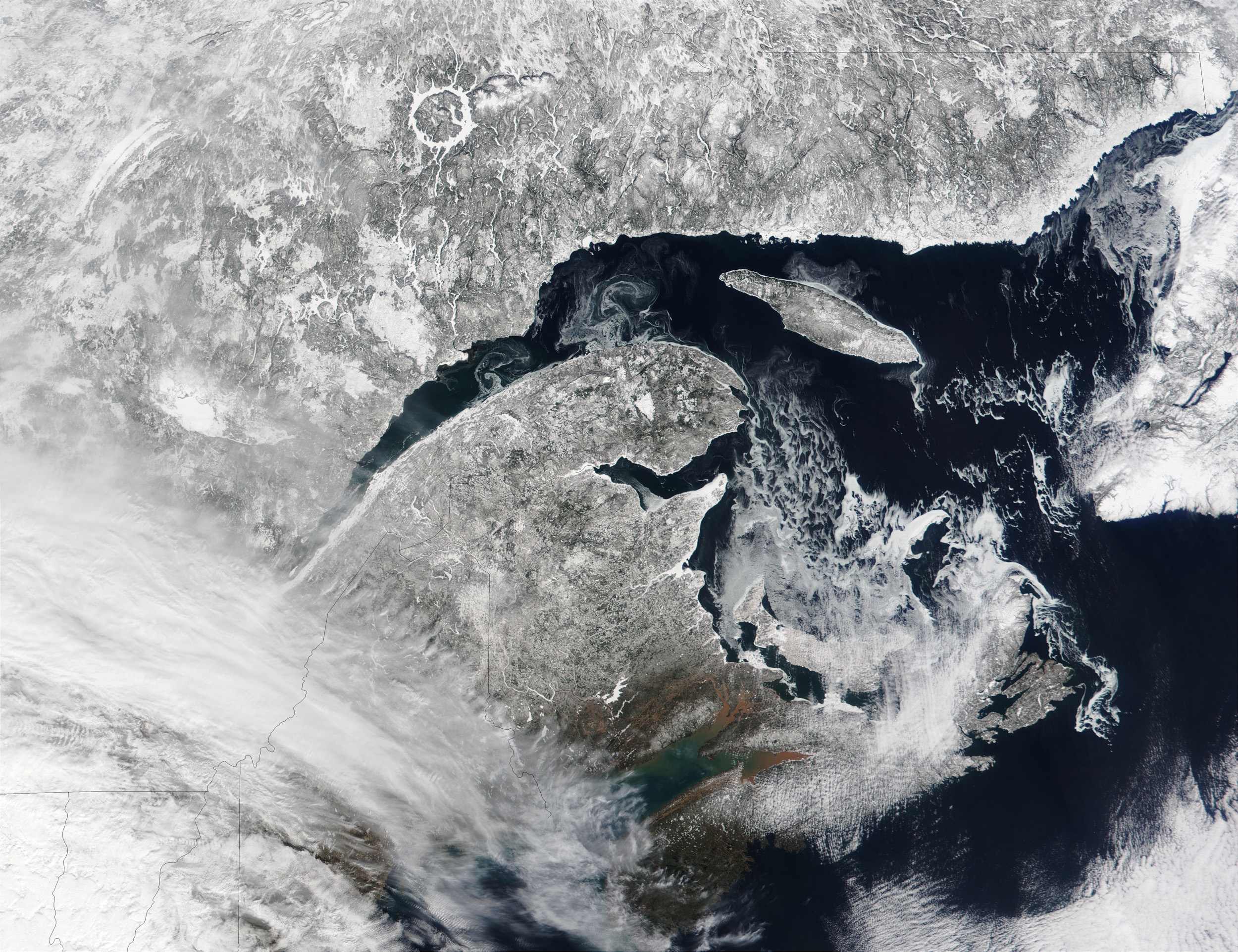 Satellite Image, Photo of Gulf of Saint Lawrence, Quebec