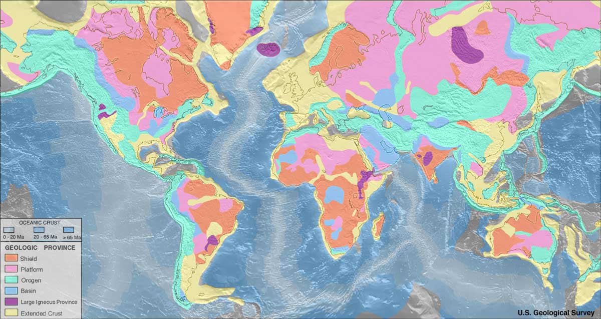 Zonas geológicas de la Tierra, Corteza oceánica