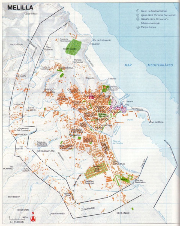 Mapa de la Ciudad de Melilla