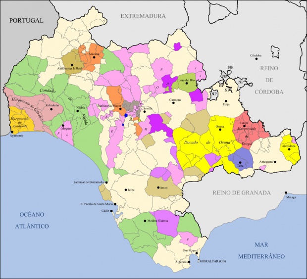 Señoríos del Reino de Sevilla pertenecientes a la actual provincia de Cádiz 1833