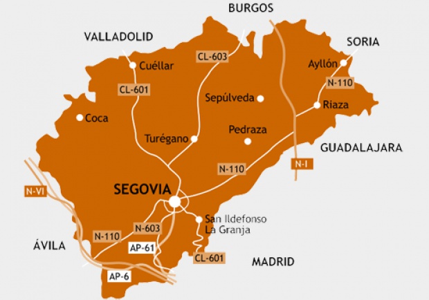 mapa fisico segovia Mapas politico de Segovia