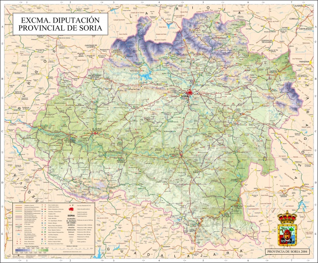 mapa fisico soria Mapas fisicos de Soria