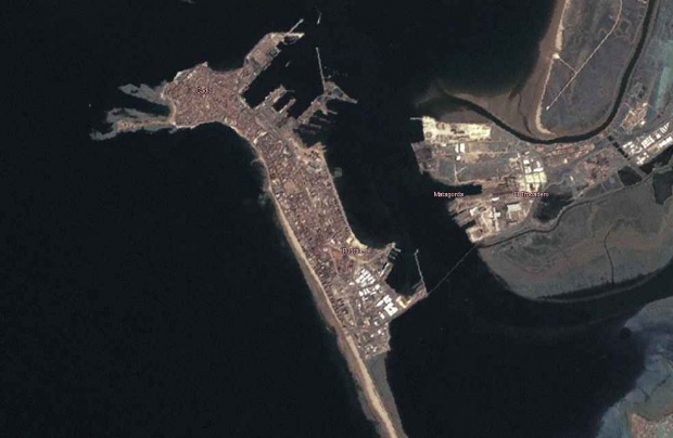 Foto satelital de la ciudad de Cádiz