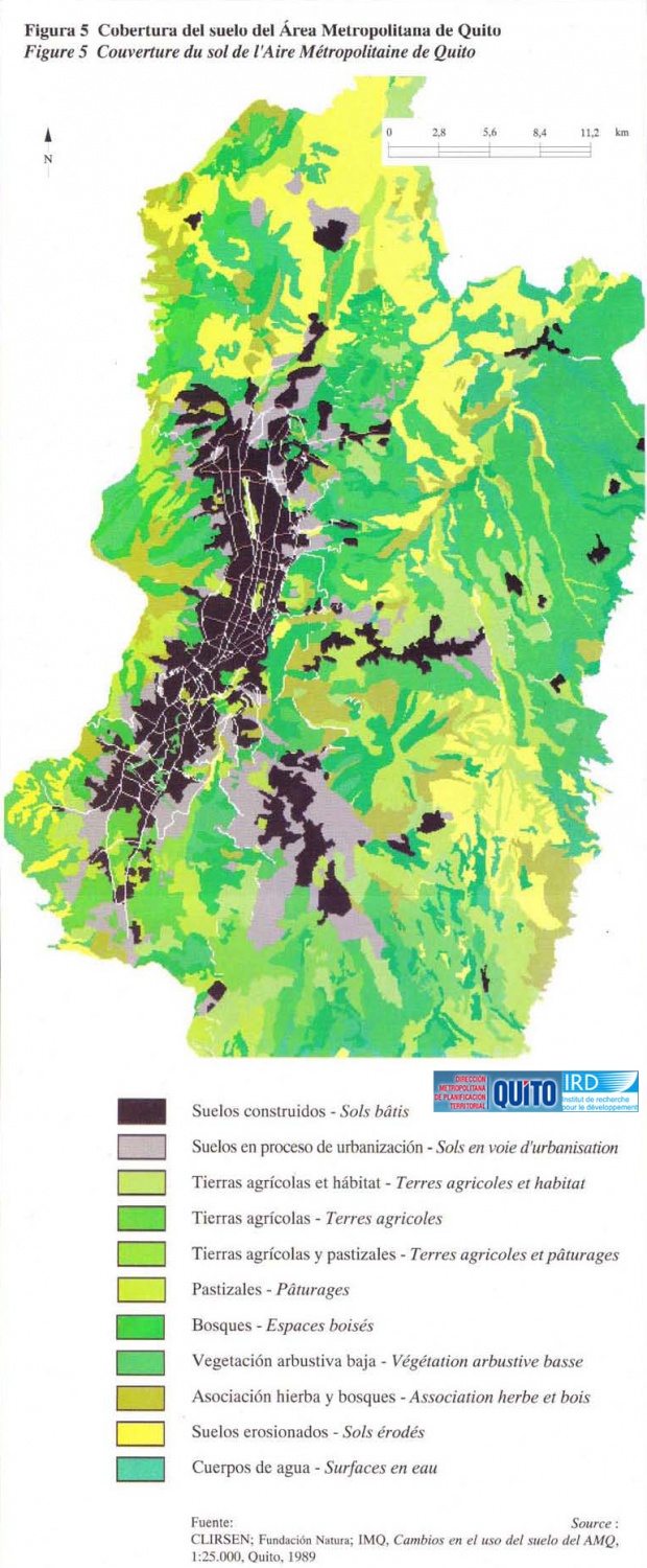 Mapa de Cobertura del Suelo del Área Metropolitana de Quito 1989