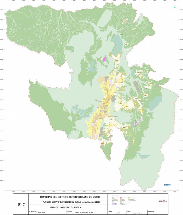 Mapa de Uso y ocupación del suelo en el Distrito Metropolitano de Quito 2005