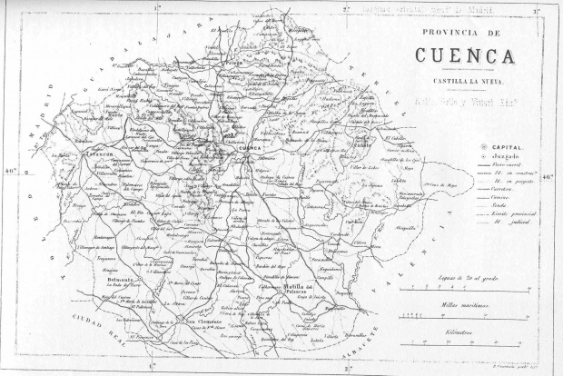 Mapa de la Provincia de Cuenca 1869