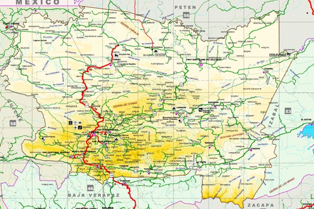 Mapas Politico De Alta Verapaz