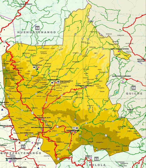 Mapa de Totonicapán