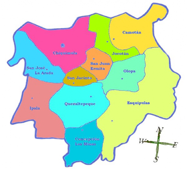 Mapa político de Chiquimula