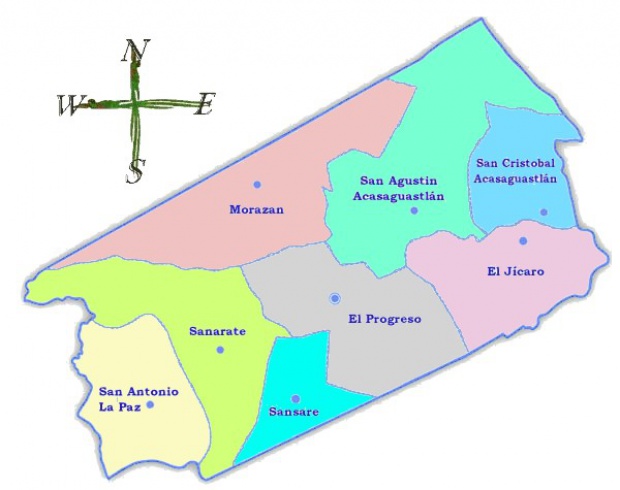 Mapa político de El Progreso