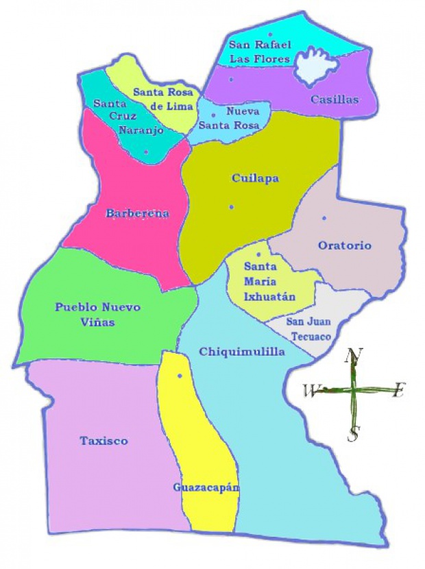 Mapa político de Santa Rosa