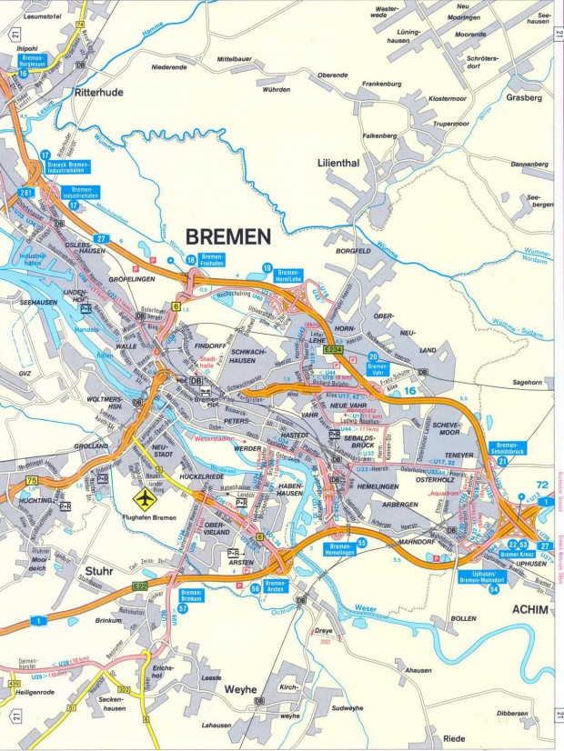 Mapa de Bremen Alemania