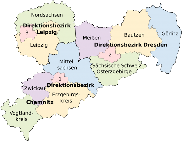 Mapa politico de Sajonia 2008