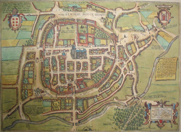 Braga Middle Ages Map, Portugal