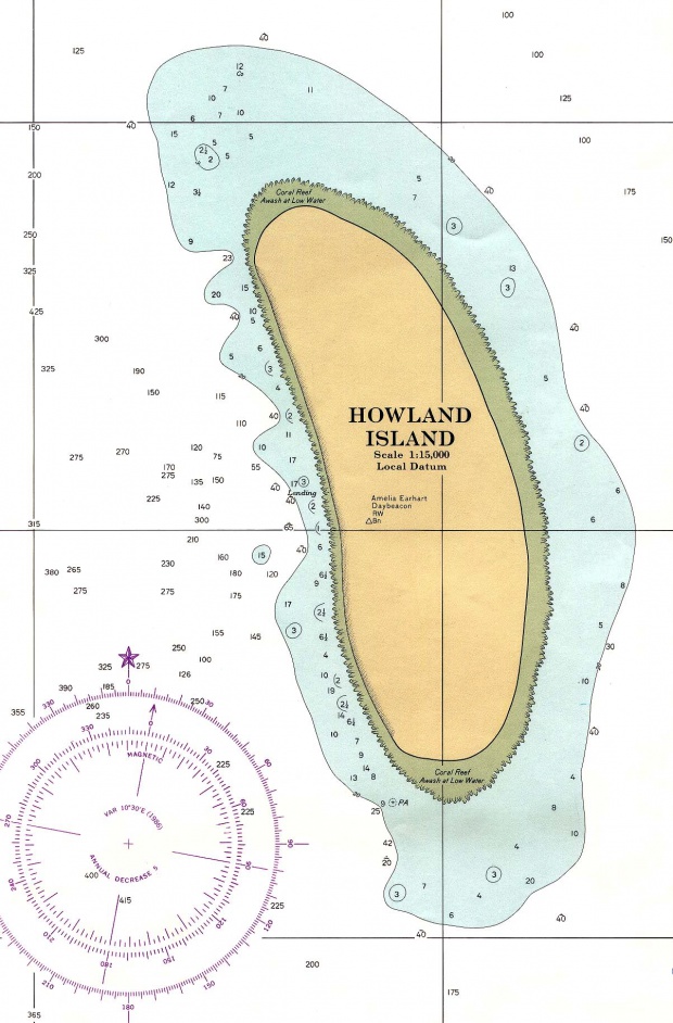 Carta Náutica de la Isla Howland, Estados Unidos